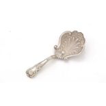 A George IV silver caddy spoon.