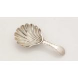 A George III small silver caddy spoon.