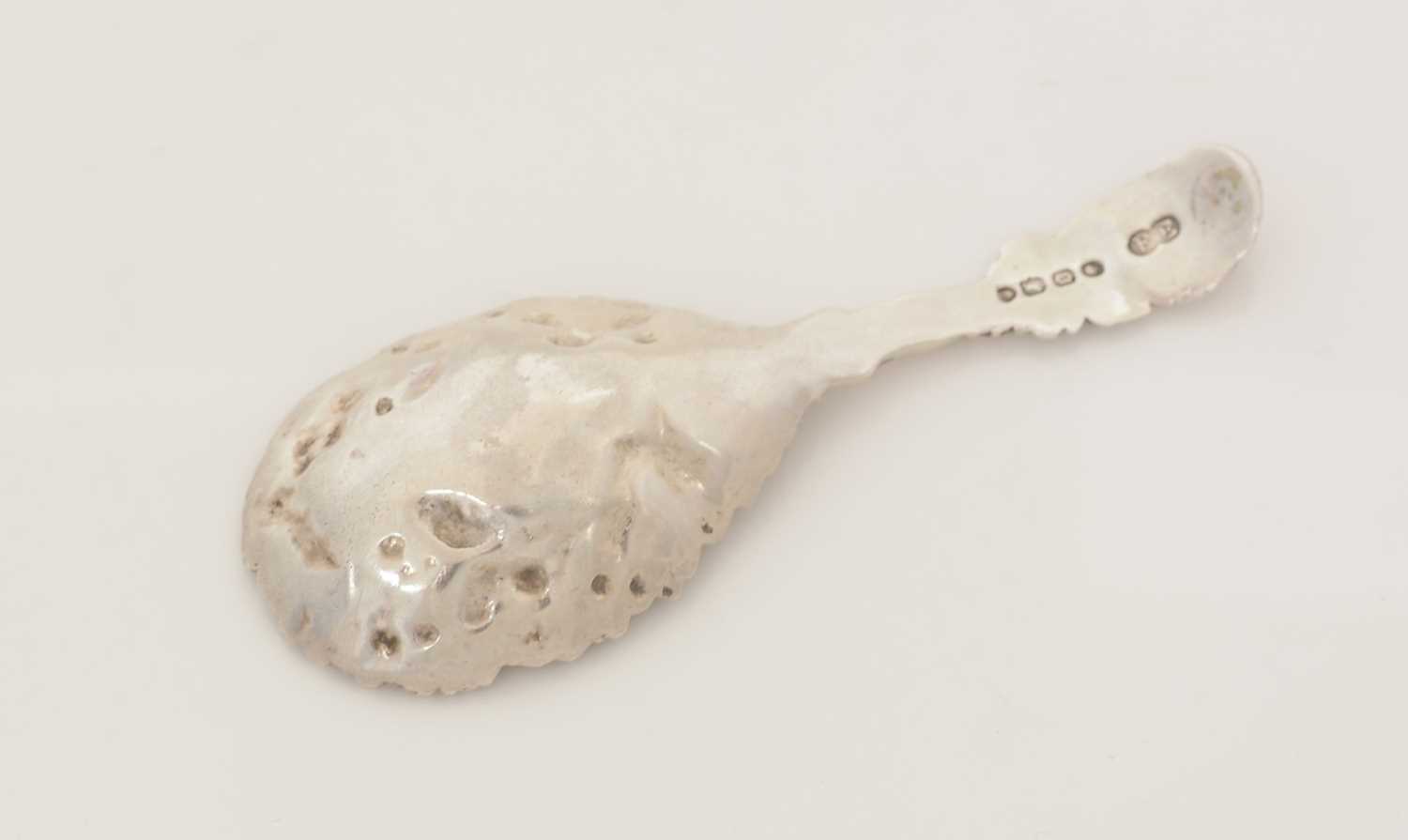 A Victorian silver cast caddy spoon. - Image 3 of 5