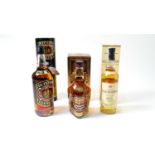 Three bottles of whisky - Dufftown Glenlivet / Grants Royal / Glen Deveron