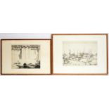 Ernest Stephen Lumsden - Boats and Palace, and Boats and Coolies | etchings