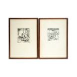 Enid Constance Butcher - The Lay Sister, and Breton Washerwoman | limited edition etchings