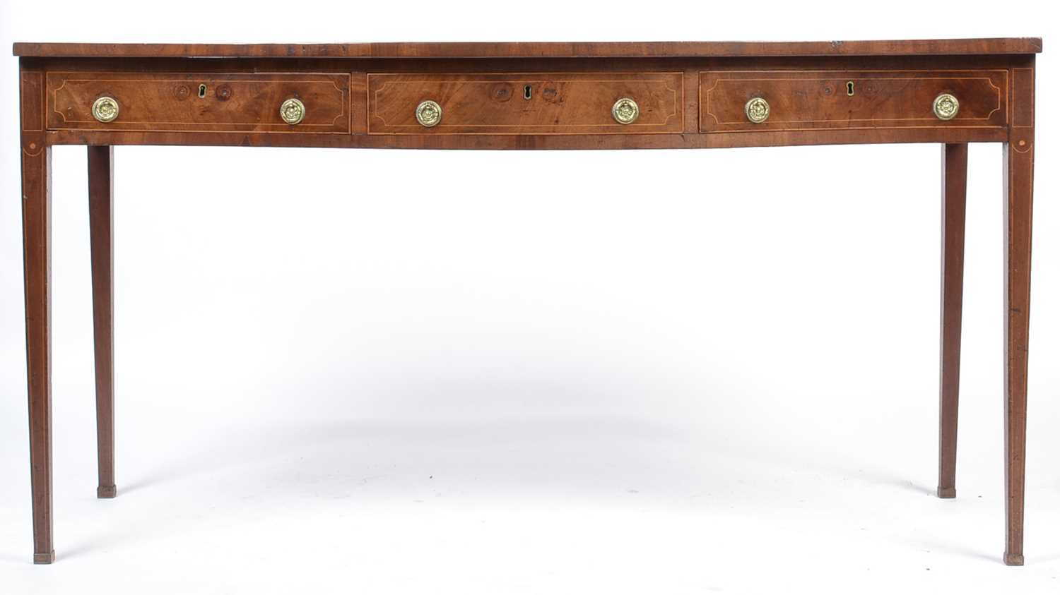 George III mahogany serpentine fronted serving table