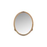A 19th Century oval giltwood and gesso wall mirror.