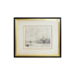 William Lionel Wyllie - H.M.S. Britannia Anchored off Dartmouth | etching