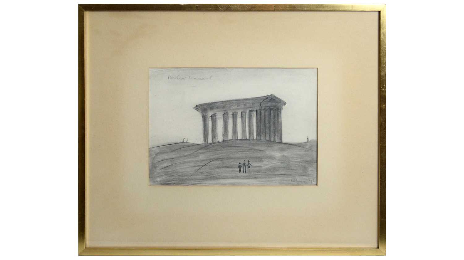 L. S. Lowry RBA RA - Penshaw Monument | pencil drawing