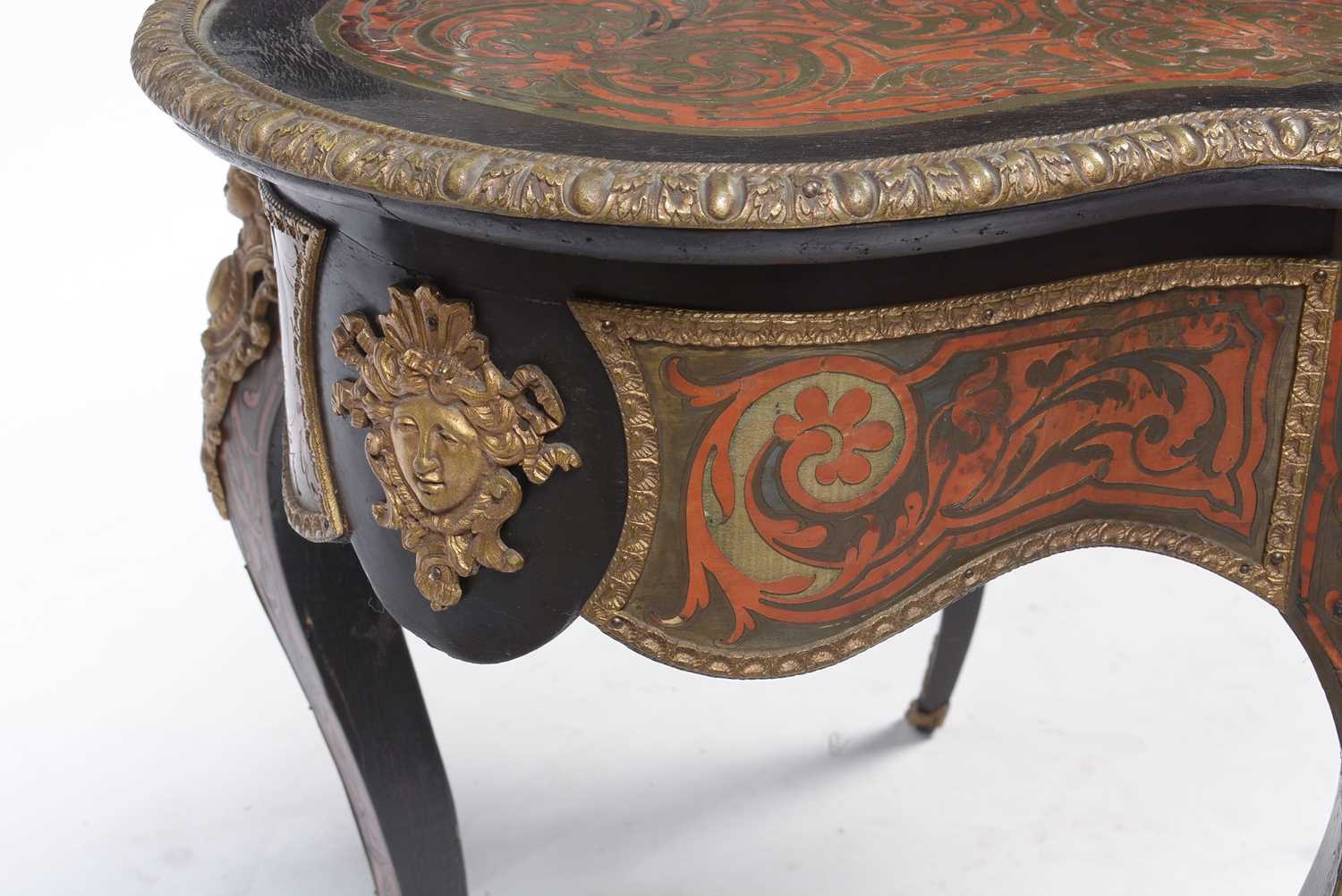 A 19th Century French ebonised and boullework centre table - Image 10 of 14