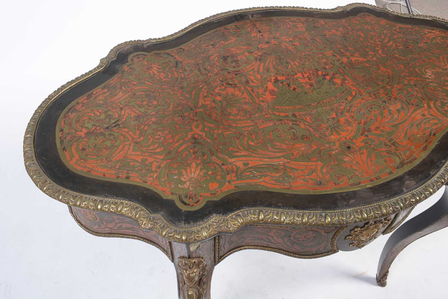 A 19th Century French ebonised and boullework centre table - Image 9 of 14