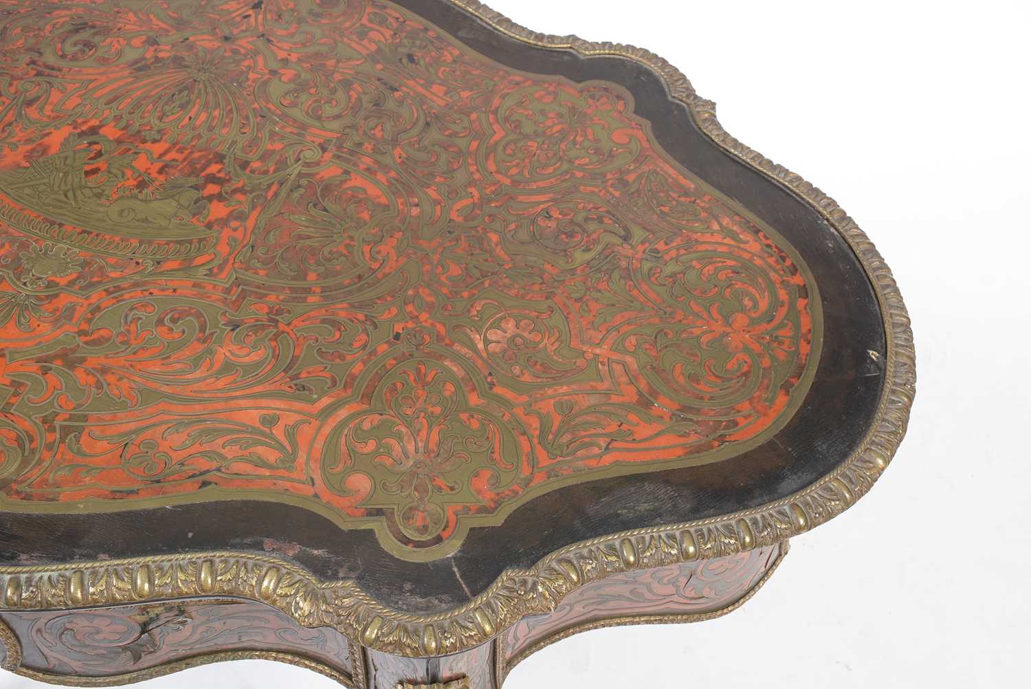 A 19th Century French ebonised and boullework centre table - Image 11 of 14