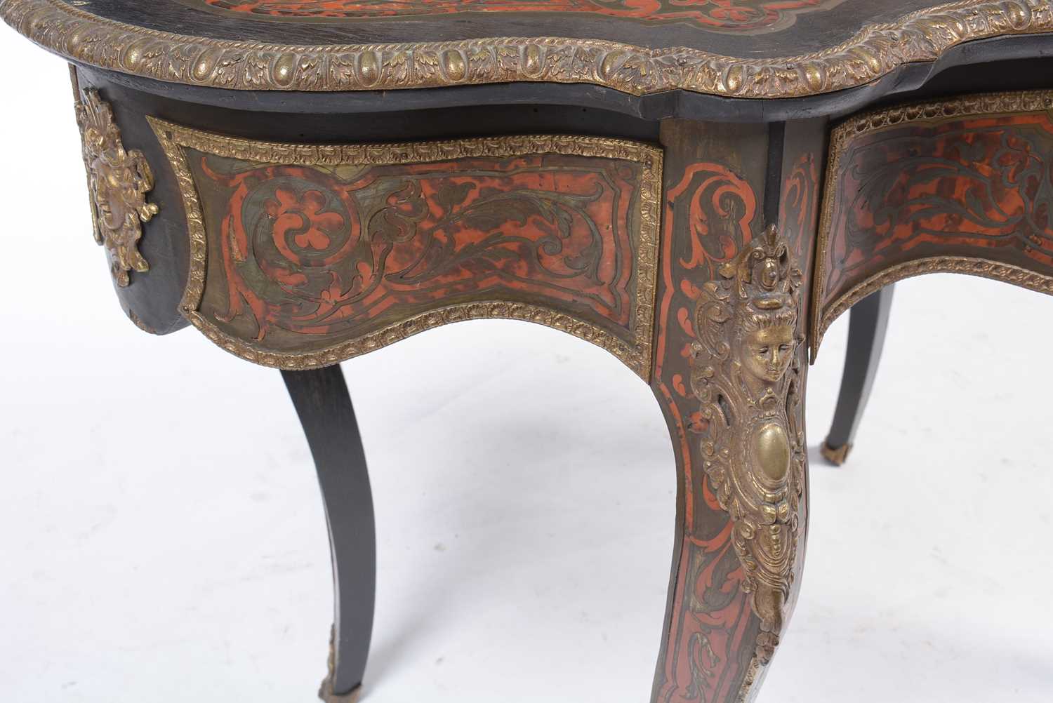 A 19th Century French ebonised and boullework centre table - Image 3 of 14