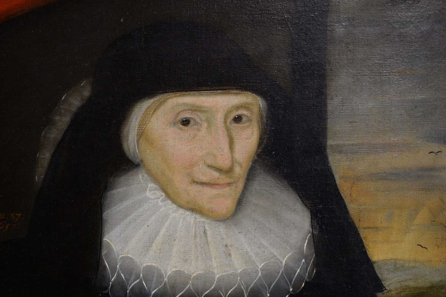 17th Century English School - Three-quarter-length Portrait of Mrs Aldersey | oil - Image 2 of 4