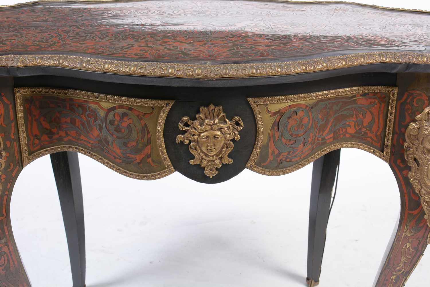 A 19th Century French ebonised and boullework centre table - Image 13 of 14