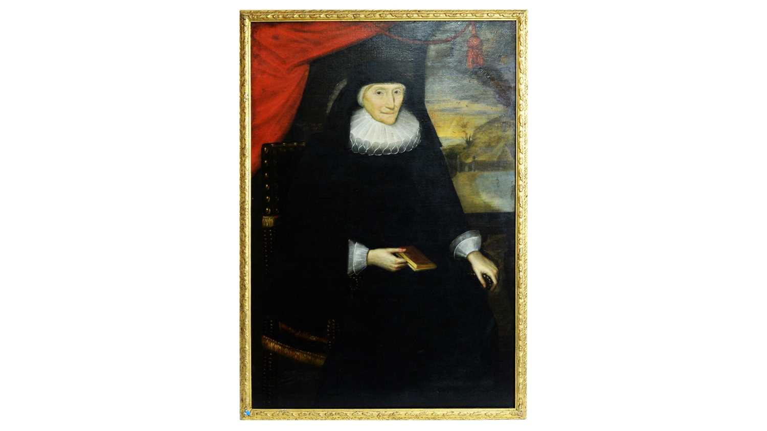 17th Century English School - Three-quarter-length Portrait of Mrs Aldersey | oil