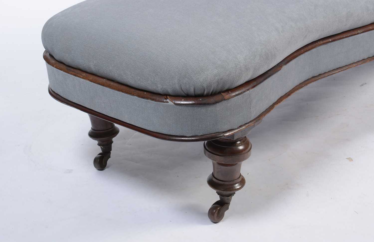 A Victorian carved walnut and button-upholstered chaise longue. - Image 8 of 9