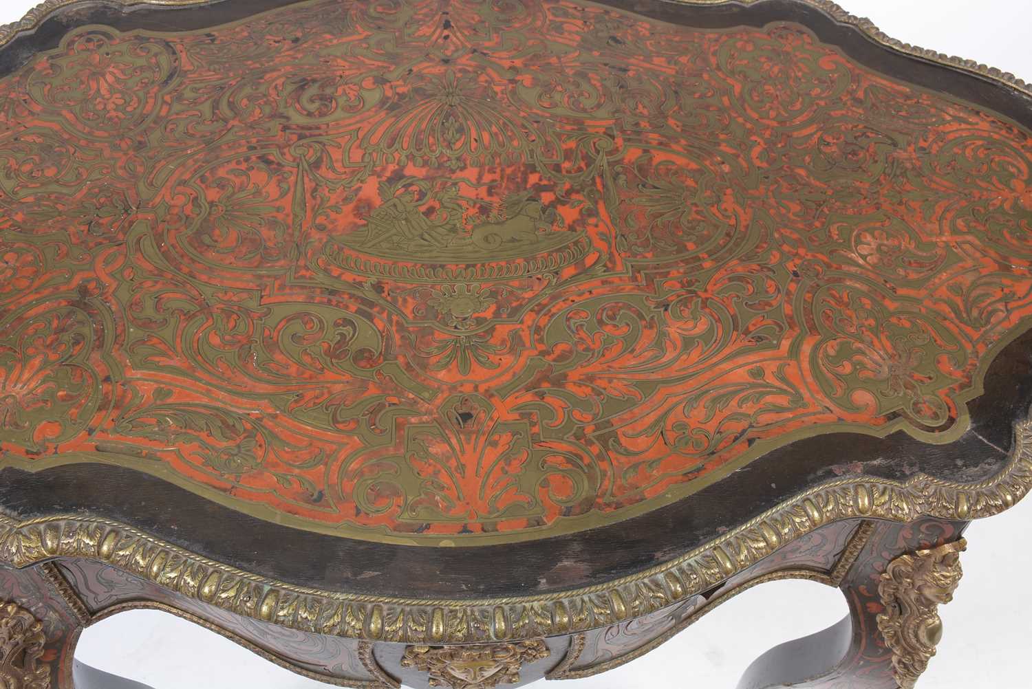 A 19th Century French ebonised and boullework centre table - Image 7 of 14