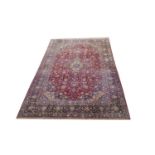 An antique pure silk Kashan carpet,