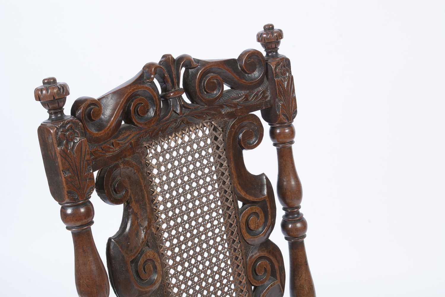 A late 17th Century carved oak chair. - Image 7 of 9