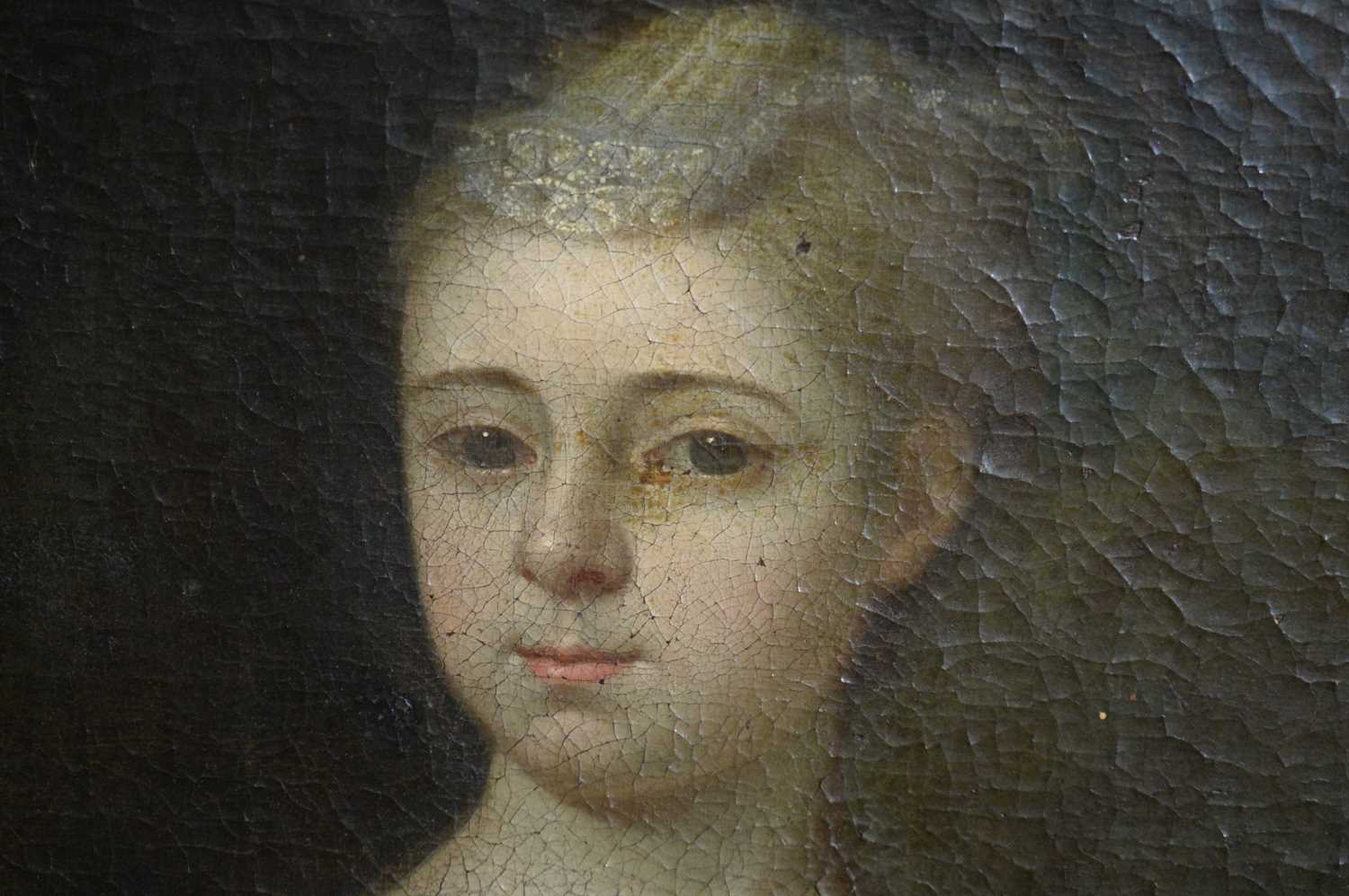 Early 18th Century English School - Portrait of a Young Lady in a Crimson Mantua | oil - Image 3 of 11