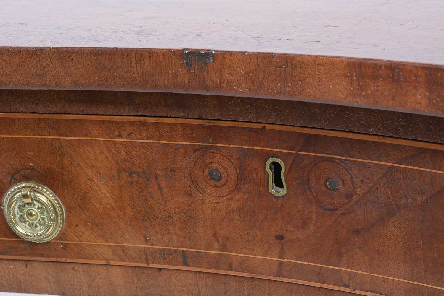 George III mahogany serpentine fronted serving table - Image 7 of 11