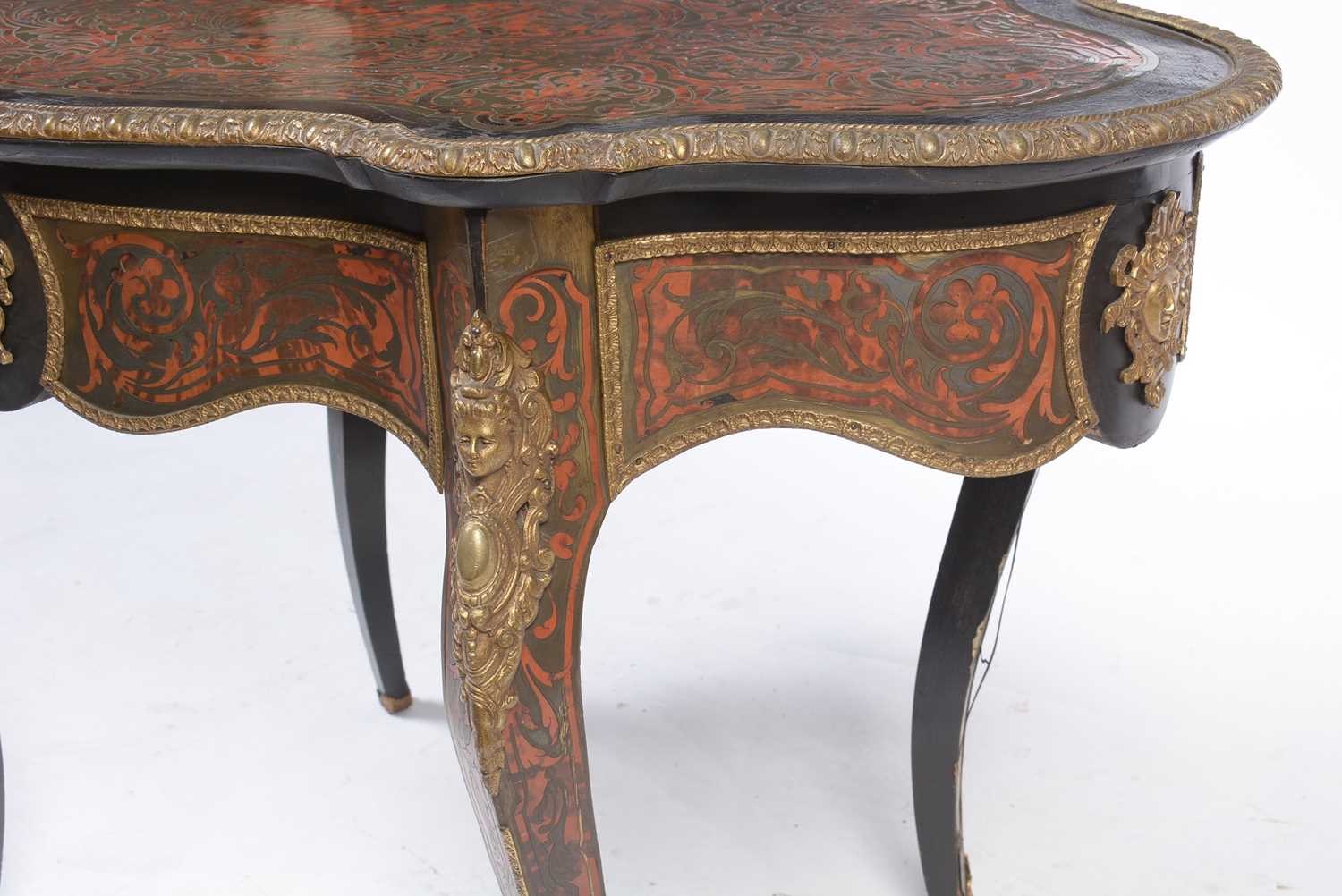 A 19th Century French ebonised and boullework centre table - Image 4 of 14