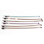 6 assorted Violin Bows