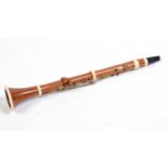 A Bilton London Pearwood and Ivory Clarinet