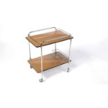 A retro vintage mid Century modern drinks trolley