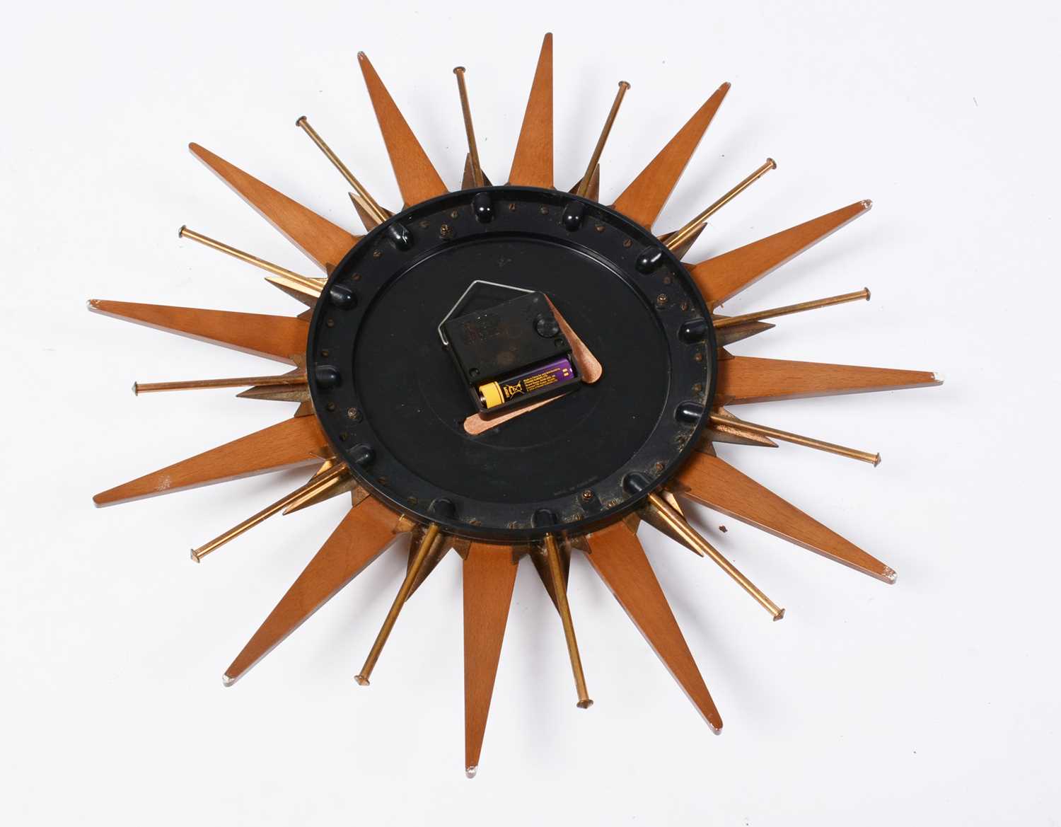 A retro vintage mid 20th Century circa 1960s Metamec sunburst / Atomic wall clock - Image 3 of 3