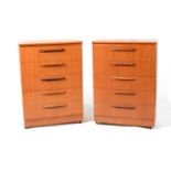 A pair of retro vintage 20th Century chest of drawers of upright form