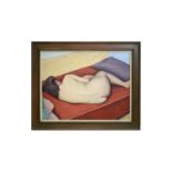 Clifford Hall ROI NS - Nude on a Red Divan | oil