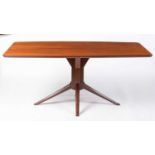 A vintage mid 20th Century circa 1960's walnut dining table