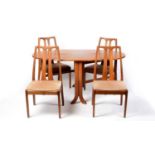 Nathan - British modern design, a retro vintage teak wood extendable dining table and chairs.