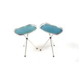 A pair of retro vintage industrial Space Age mid 20th Century circa 1960s occasional tables