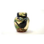 Moorcroft bird pattern ginger jar and cover