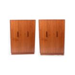 A pair of retro vintage mid 20th Century circa 1960's teak 'Fresco' wardrobes by G Plan