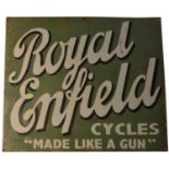 ﻿An enamel advertising sign, ﻿Royal Enfield Cycles,