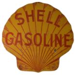 ﻿An enamel advertising sign, Shell Gasoline