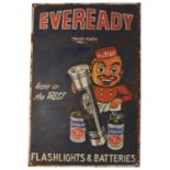 ﻿An enamel advertising sign, ﻿Eveready Flashlights & Batteries