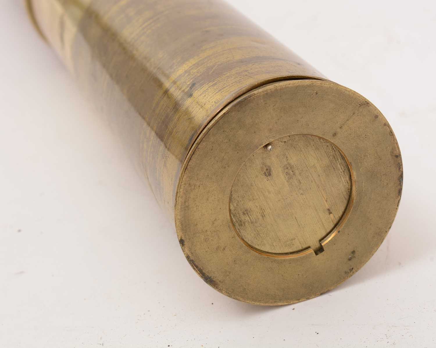 A 19th Century Victorian brass and mahogany three draw telescope - Image 5 of 6