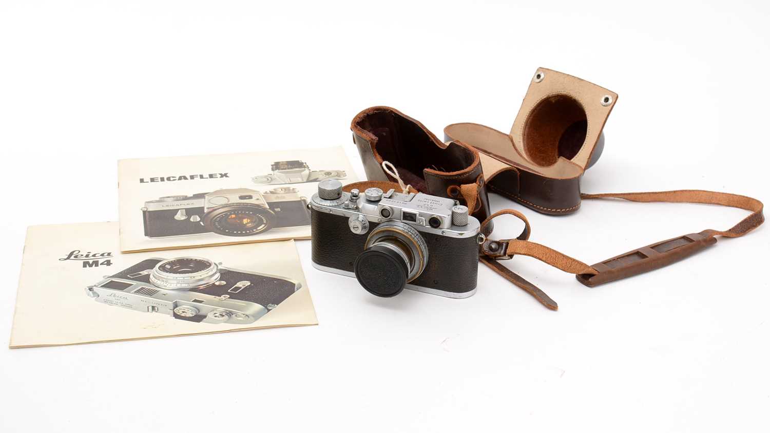 A Leica IIIa rangefinder camera; and accessories