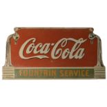 An enamel advertising sign, Coca-Cola Fountain Service,