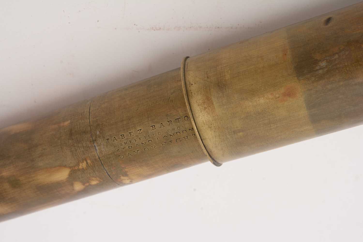 A 19th Century Victorian two draw telescope by Jabez Barton, Strand, London - Image 4 of 6