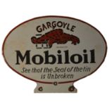 An enamel advertising sign, Gargoyle Mobiloil