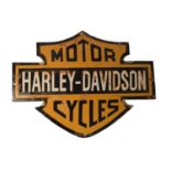 ﻿An enamel advertising sign, ﻿Harley-Davidson Motor Cycles,