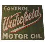 An enamel advertising sign, Wakefield Castrol Motor Oil,