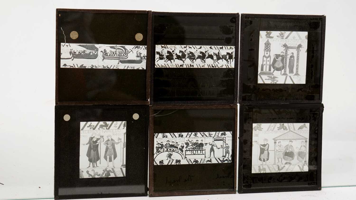 A collection of 20th Century Magic Lantern slides of the Bayeux tapestry