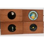 A collection of ten mechanical astonomical mahogany framed Magic Lantern slides