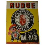 An enamel advertising sign, Rudge-Whitworth Limited,
