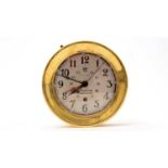 A 20th Century U.S. Maritime Commission ships brass and steel bulkhead wall clock by Seth Thomas
