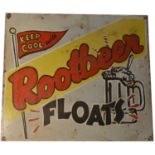 ﻿An enamel advertising sign, ﻿Keep it Cool with Rootbeer Floats,